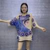 Camiseta Guofeng de Algodón y Lino Seda de Hielo con Hot Drilling para Mujer Verano 2024 Nueva Llegada talla grande Calado Estampado Suelto Adelgazante