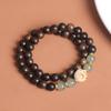 Pulsera Shen Guibao con cuentas de jade de garra de gato de doble círculo de 8 mm pulsera de rosario de juego para hombres y mujeres venta al por mayor