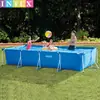 Piscina Rectangular Original Genuina con Marco de Tubo para Remar Piscina Grande con Soportes Piscina Familiar para Niños Engrosada