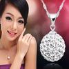 Colgante de Bola de Diamantes Shambhala Simple Estilo Coreano para Mujer, Totalmente Incrustado con Brillantes Pedrería, Joyería al Mayoreo del Fabricante de Origen