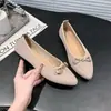 Novos Sapatos Rasos de Solado Macio para Verão e Outono 2025, Sapatos Individuais Versáteis Retrô para Mulheres, Mocassins Slip-On Bico Fino de Celebridade da Internet