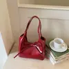 Bolso de hombro tipo tote para mujer, nuevo, estilo coreano, con lazo, nicho, PU, simple, para el día a día, artístico, de gran capacidad
