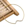 Collar Colgante de Zirconia Ondulada Estilo Europeo y Americano, Minimalista y Moderno, Cadena Versátil de Lujo Ligero para Clavícula