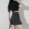 Shorts de Mezclilla Casual de Pierna Ancha con Borde Enrollado Estilo Ins a la Moda para Mujer, Nuevos Pantalones Cortos de Mezclilla Rectos Holgados Línea A para Primavera/Verano