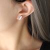 Ins nicho viajero cuadrado blanco concha de mar temperamento de red rojo aretes creativos para mujer aretes retro franceses al por mayor