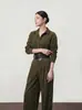 Conjunto de camisa y chaqueta, un conjunto completo de estilo otoñal, elegante conjunto de dos piezas de pantalones de pana de pierna ancha, disponible para distribución al por mayor