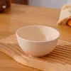 Tazón de Paja de Trigo Resistente a Caídas Doméstico para Niños Tazón de Arroz Plástico Antideslizante Tazón para Sopa Tazón para Fideos Instantáneos Juego de Cucharas Tazón Grande Vajilla