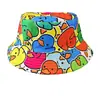 Chapéu de Pescador Criativo Estampado Dupla Face 100% Algodão Masculino e Feminino para Uso Externo Casual Proteção Solar Chapéu de Sol Popular na Internet Versátil Chapéu Balde