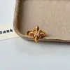 Anel Vintage Retrô de Flor de Íris Cruzada para Mulheres, Design de Nicho, Anel da Moda Novo Tendência para o Dedo Indicador