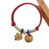 Nuevo Pulsera de Hilo Rojo Pulsera de Madera de Durazno Año Zodiacal Unisex Bebé Niños Protectora Anti-Susto Cesta de Durazno Pulsera de Tendencia Nacional