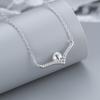 Nuevo collar transfronterizo de perlas de agua dulce de plata s925 con colgante simple en forma de V, cadena de clavícula, accesorios de soporte vacíos DIY, fabricantes