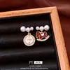 Pendientes Colgantes Asimétricos Redondos de Circonita Perla Aguja de Plata, Lujo Ligero, Gama Alta, Pendientes Exquisitos, Pendientes Modernos y Versátiles