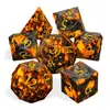 D6 D20 Dungeons and Dragons Jogo de Tabuleiro Conjunto de 7 Peças Dados de Jogo Dnd Rpg Pedra Chama Natural