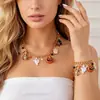 Conjunto de Pulseras de Cadena Dorada con Tema de Halloween Colgantes de Calabaza Fantasma Araña Accesorios de Moda Transfronterizos para Festivales