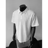 Camisa Polo de Manga Corta Estilo Americano para Hombre Tallas Grandes, Camisa de Verano Resistente con Cuello de Solapa, Mangas Raglán, Camiseta de Manga Media