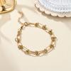 Pulseira de aço inoxidável com pingente, nova moda internacional, misturada, ouro 18K, mais vendida, 2024