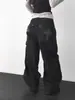 Jeans de Perna Larga Simples Fresco Temperamento Niche Retro Japonês Casual Versátil Solto Emagrecimento Cintura Alta Calças Longas Primavera
