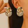 Pendientes de Metal con Forma de Flor de Abanico de Moda Personalizados de Venta Caliente Transfronteriza Diseño Geométrico Retro Accesorios de Pendientes de Moda para Mujer