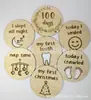 Tarjeta de Hito Souvenir de Aniversario de Bebé Tallado Láser en Madera Tarjeta Mensual Accesorios para Sesión de Fotos de Bebé de un Año