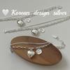 Joyería Coreana de Nicho Exquisita de Alta Gama Ins Mano Plata Esterlina S925 Resistente Doble Capa Corazón Inglés Redondo Pulsera