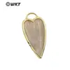 WT-P1862 Colgante Popular Exquisito Piedra Brillante/Amatista/Cuarzo Rosa Multicolor Diseño de Corazón Largo