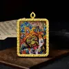 Pingente Thangka de Joia Estilo Xizang Oito Divindades Guardiãs Colar Pendurado Colar de Liga de Zinco Pingente Caixa Gawu