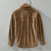 Camisa de manga larga de pana retro de comercio exterior para otoño e invierno, chaqueta gruesa informal holgada de marca de moda de Hong Kong para hombre