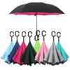 Paraguas Inverso de Doble Capa con Forma de C y Mango Largo Transfronterizo de Amazon, Personalizable para Publicidad, Paraguas Parasol de Pie con Protección UV