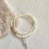 Pulseira de Miçangas com Pedra Olho de Gato Empilhada de Camada Dupla Estilo Chinês Moderno Nicho de Moda Sensação de Alto Padrão Pulseira de Miçangas Elástica Macia Envolvente Versátil