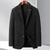 Novo terno de lã masculino para outono e inverno, moderno e casual, de abotoamento simples, dois botões, terno de lã estilo jovem, atacado de agasalhos masculinos