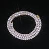 Collar Transfronterizo Europeo y Americano para Hombre Hebilla de Primavera Hip-Hop Cadena de Tenis de Zircón Diamante de una Fila Joyería Personalizada Collar para Mujer Venta al por Mayor