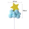 Paquete de 10 Decoraciones para Pastel de Cumpleaños Bola de Pelusa Nube Inserción Arcoíris Luna Nube Blanca Globo Aerostático Adornos de Inserción