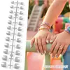 Unhas Postiças Infantis de 24 Peças Estilo Francês Modernas para Comércio Exterior com Tiras de Extensão e Decoração
