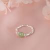 Plata Rota Varios Dos Anillo de Jade Hetian de Plata Esterlina S925 Nuevo para Mujer Nicho Chino Estilo Nacional Anillo de Jade para Dedo Índice Regalo