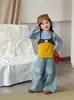 Jeans rasgados de moda para niños y niñas, elegantes pantalones rectos vintage para primavera y otoño