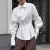 Camisa blanca plisada estilo francés FCB para mujer, diseñada para la temporada de primavera 2026, con efecto adelgazante
