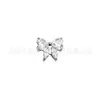 Aretes de aleación de titanio F136 con circonita brillante en forma de corazón y moño, ear cuffs de estilo dulce, tachuelas para labio, joyería para piercing