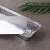 Caja de Papel de Aluminio Horno Barbacoa Huevo Horneado Rectangular Hogar Comercial Caja para Llevar con Tapa Lonchera de Papel de Aluminio