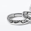 Gran Venta Anillo de Pareja Original del Año Diseño de Nicho Personalizado Anillo Abierto Asimétrico Cóncavo y Convexo Plegado Plata de Ley