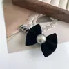Nuevo Pasador de Pelo Negro con Lentejuelas de Diamante y Terciopelo, Moda para Flequillo y Lateral
