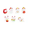 Figura de Gato da Sorte Desenho Animado Fofo, Acessórios de Decoração para Casa de Bonecas DIY, Pequenos Enfeites de Micro paisagem para Painel de Carro