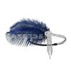 Tocado de Plumas de los años 20 Diadema de Plumas de Pavo Real Diadema Negra de Plumas de Pavo Real con Borla de Diamantes Gatsby Diadema