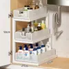 Prateleira para Lavatório de Banheiro Armário de Banheiro Prateleira em Camadas Retrátil de Múltiplas Camadas Rack de Armazenamento Inferior para Gabinete de Vaso Sanitário