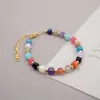 Collar de Colores Arcoíris con Cuentas de Cubos de Azúcar, Dulce y Elegante Conjunto de Cadena para Clavícula y Pulsera, Joyería de Moda