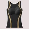 Cubierta de seda Copa fija Color en contraste Chaleco cálido para mujer Sexy Cuello en V Sujetador sin costuras Ajustado al cuerpo Chaleco cálido