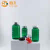 Stock Listo de Botellas de Plástico para Cuidado de la Salud, Botellas de Plástico de Gran Capacidad de 120-200 ml, Botellas Transparentes Verdes de PET de Boca Ancha