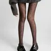 Medias Sexy Negras Transparentes Ultrafinas con Puntos Negros y Forma de Corazón Rojo Cintura Alta Otoño e Invierno Medias Negras