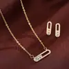 Set de Collar y Pendientes de Clip de Papel de Lujo Ligero para Mujer, Plata Pura, Cadena para Clavícula Sencilla y de Gama Alta con Circonita, Joyería de Diseño de Nicho