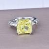 Anel elegante de luxo leve, cor versátil, com corte de flor de gelo de diamante, incrustado com diamante de alto carbono, diamante azul marinho, rosa, tesouro de cor simples, feminino