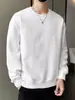 Camiseta de Manga Larga de Marca de Moda para Primavera y Otoño para Hombre Jacquard Casual Cuello Redondo Sudadera de Punto Top Suelto Atractivo y Versátil